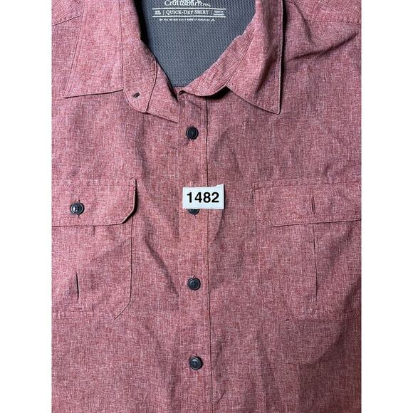 Croft & Barrow Shirt Mens L Large‎ Rust Quick Dry Button Up Outdoor Camp - Picture 5 of 5